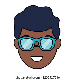 smiling man face on white background