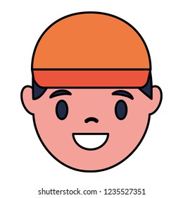 smiling man face on white background
