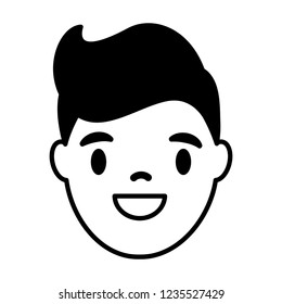smiling man face on white background