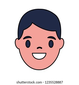 smiling man face on white background