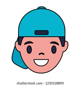smiling man face on white background