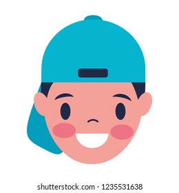 smiling man face on white background 