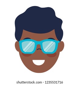 smiling man face on white background 