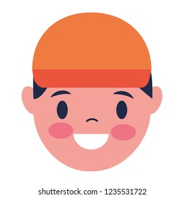 smiling man face on white background 