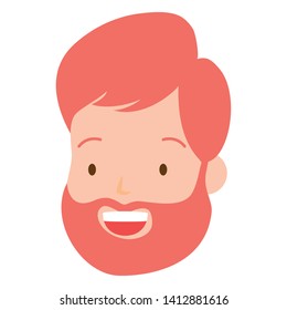 smiling man face on white background vector illustration