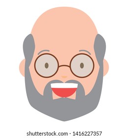 smiling man face on white background vector illustration