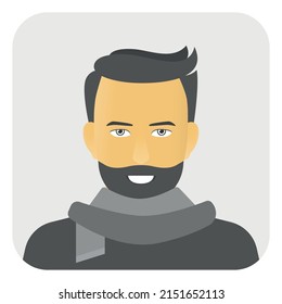 Smiling man in gray scarf