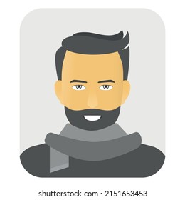 Smiling man in gray scarf
