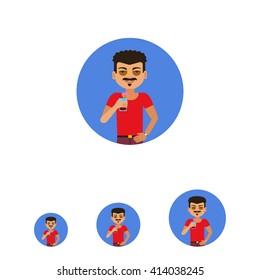 Smiling man holding cocktail