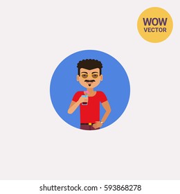 Smiling man holding cocktail