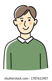 
Smiling man illustration vector material