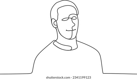 smiling man in the picture with one line
