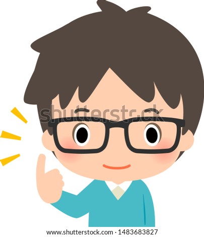Smiling man pointing his eyeglasses