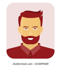 Smiling man in Red shirt