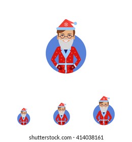 Smiling man in Santa costume