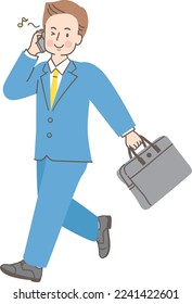 Smiling man in suit stock illustration
