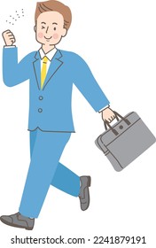 Smiling man in suit stock illustration