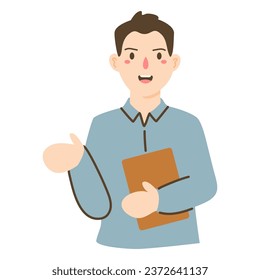 smiling man using tablet computer