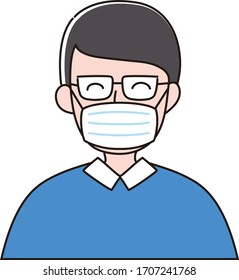 
Un hombre sonriente con una máscara