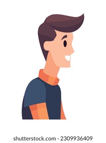 Hombre sonriente joven personaje avatar aislado