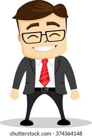 Smiling manager character
