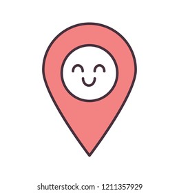 Smiling Map Pin Character Color 260nw 1211357929 