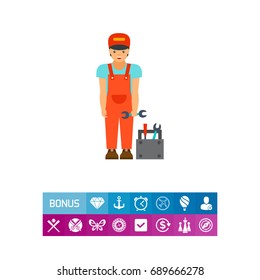 Smiling mechanic icon