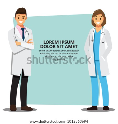 Smiling medical doctors team background, healthcare Providers , Vector illustration cartoon character