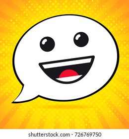 Smiling message in pop art style. Concept World Smile Day for greeting card, poster and banner. Vector Illustration