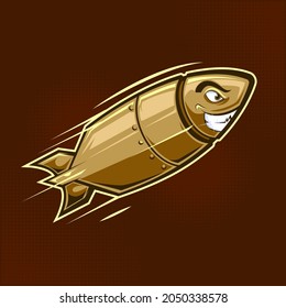 Smiling Missile Vector Illustration Premium