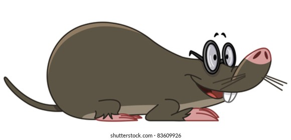 Smiling mole wearing eyeglasses