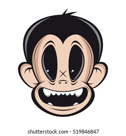 smiling monkey face vector clipart