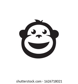 Smiling Monkey Logo That Looks Happy Stock Vector (Royalty Free ...