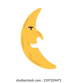 The smiling moon. Halloween collection. Flat vector illustration