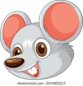 Smiling mouse with large ears and bright eyes