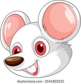 Smiling mouse with large ears and bright eyes