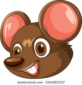 Smiling mouse with large ears and bright eyes