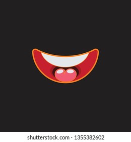 smiling mouth with clean teeth happy funny symbol vector