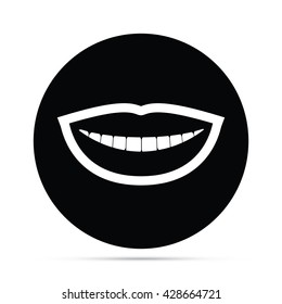 Smiling Mouth Icon Circle Icon