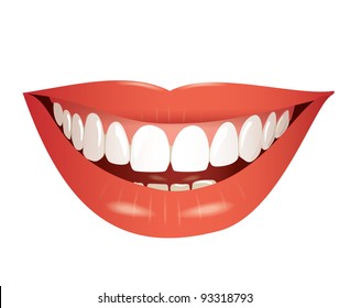 Smiling Mouth Isolated Photo-realistic Vector