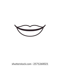 Smiling mouth lips vectro symbol sign icon