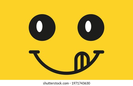 Smiling mouth on a yellow background. Vector illustration