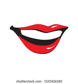 smiling mouth with white teeth
