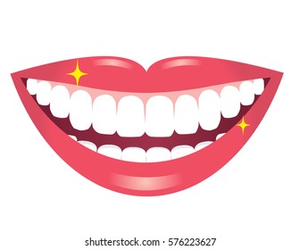 smiling mouth with white teeth