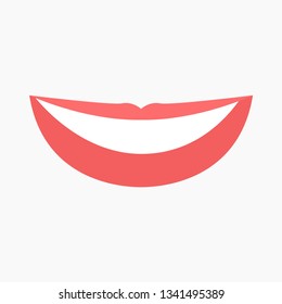 Smiling mouth with white teeth. Vector illustration. EPS 10.