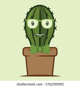 smiling mr cactus vector design