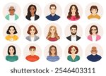 Smiling multiethnic diversity people avatar set. Different men and women characters collection. Isolated vector illustration.