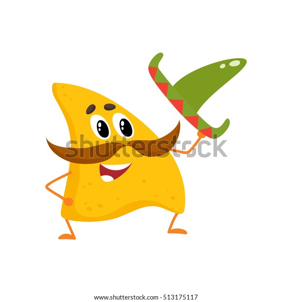 Vector De Stock Libre De Regalias Sobre Nachos Sonrientes Con