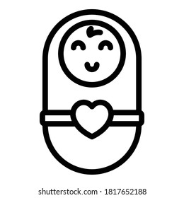 Lächelnde Kindersymbol. Rahmenlächelnde Neugeborene, Vektorsymbol für Webdesign einzeln auf weißem Hintergrund