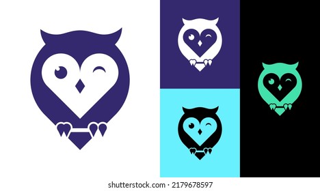 Smiling Night Owl Education School Logo Design